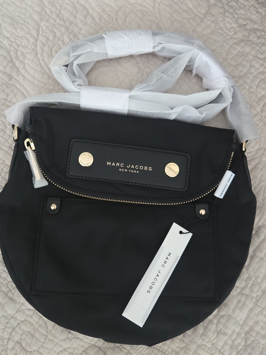Marc Jacobs Handbags - Marc Jacobs Black Preppy Nylon Mini Messenger Bag with Gold-Tone Hardware